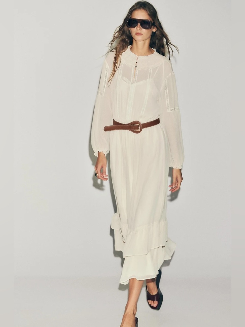 NWT Zara Woman Bloggers Fav BELTED COTTON GAUZE DRESS Size S Small - Picture 2 of 12